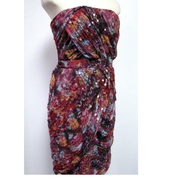 Diane Von Furstenberg Silk & Sequin Cocktail Dress - Picture 4 of 8